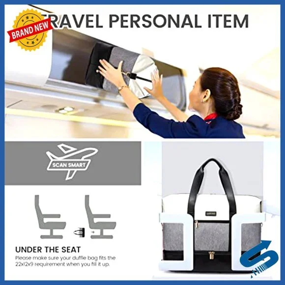 Large Travel Duffel Bag with Packing Cubes Shoe Compartment Weekender Carry On - Picture 5 of 7